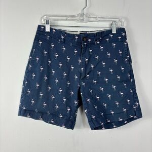 J. Crew 7" Inseam Flamingo Shorts Mens 29 Washed Navy Blue Preppy Coastal Beach